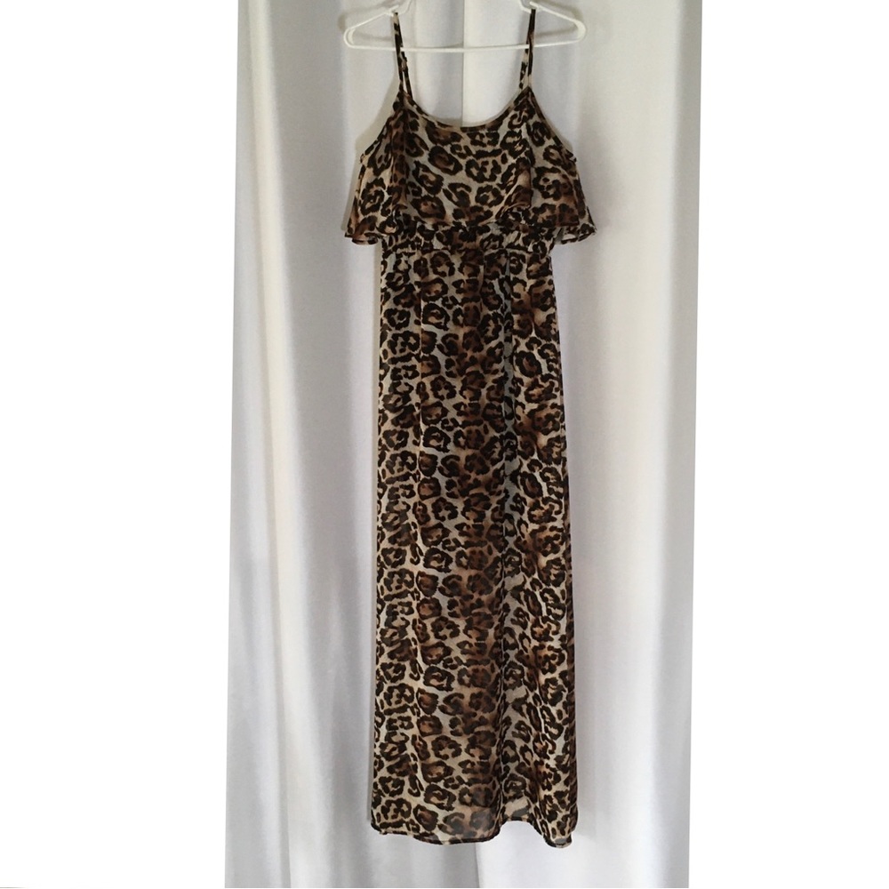 Streetwear Society Maxi Dress Size Small Leopard Print Mini Lined Sheer Fabric - Picture 1 of 12